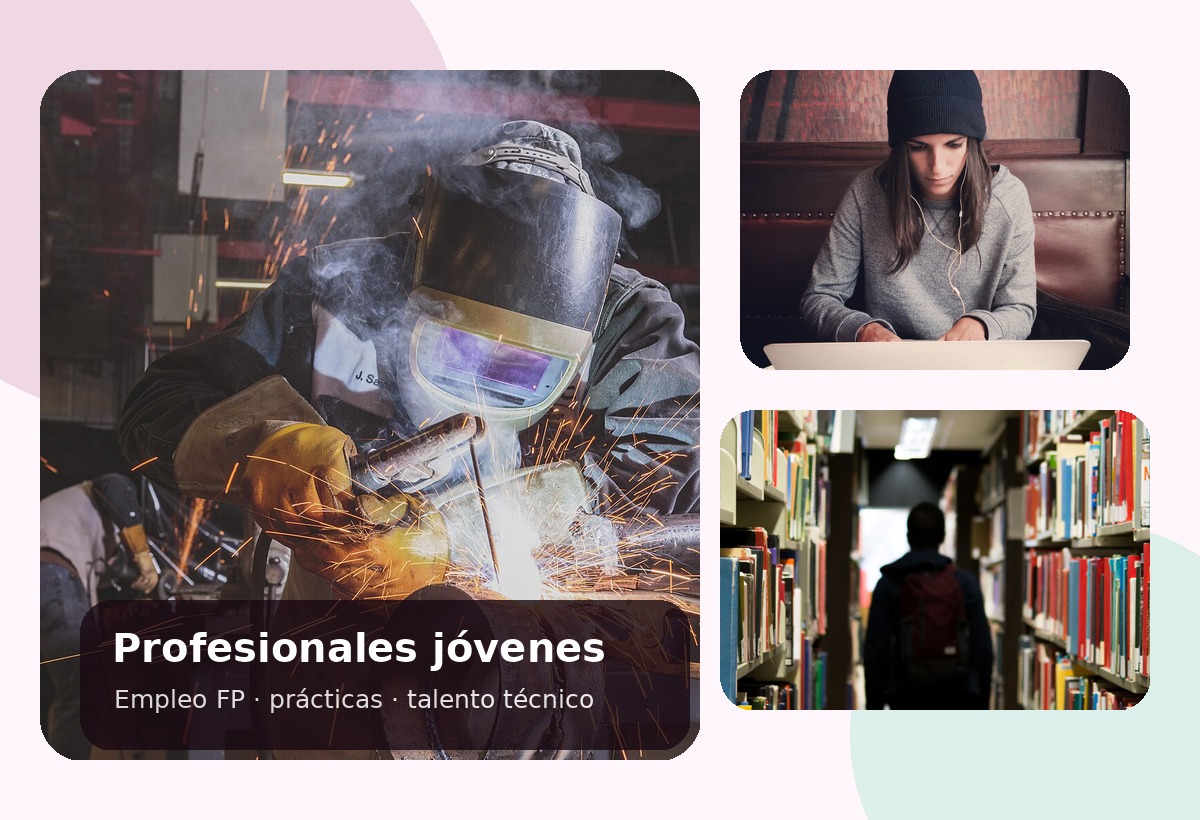 Jóvenes profesionales en entorno técnico